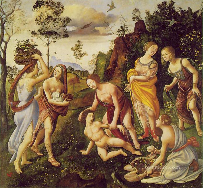 Lorenzo di Credi The Finding of Vulcan on Lemnos 1495 Renaissance Piero di Cosimo Oil Paintings